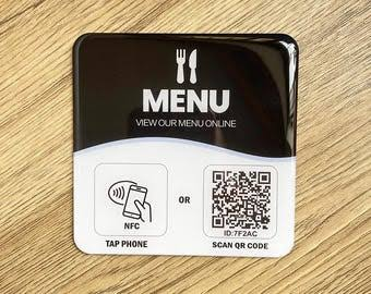 Square NFC and QR menu sign
